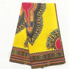 Африканский Дашики воск Африканский Воск принты ткани хлопок воск для одежды Африканский Анкара расписаная восковая Ткань 6 ярдов желтый