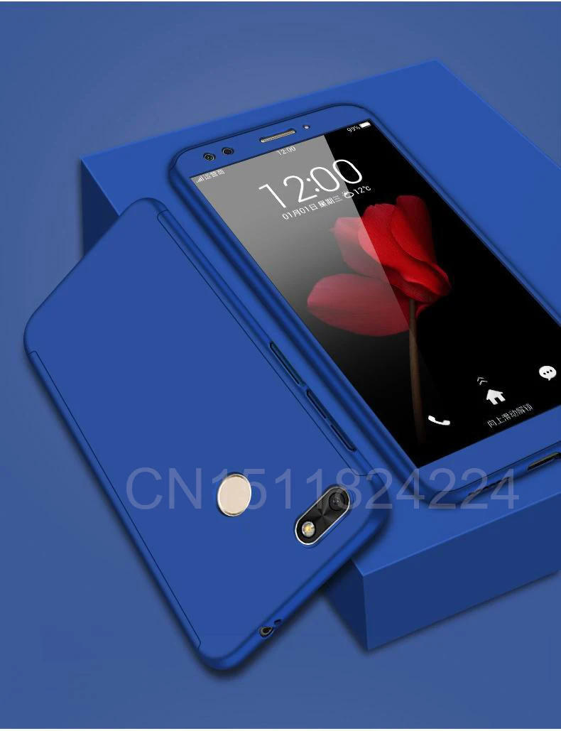 Nova Lite 2017 360 Full Protective Phone Case For Huawei Y6 Pro 2017 Case For Huawei P9 Lite Mini Cover SLA-L22 Tempered Glass  (7)