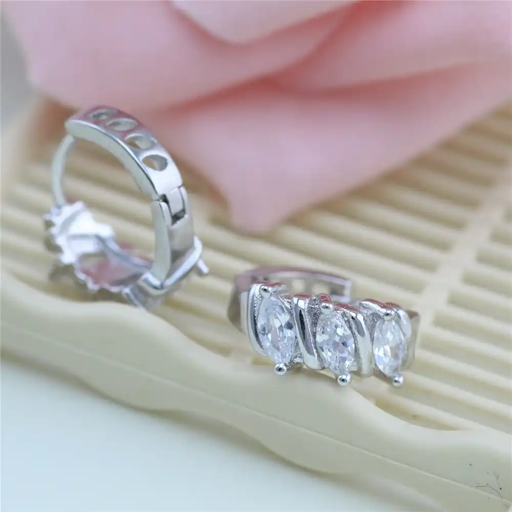 2017 Бесплатная доставка ювелирные изделия 925 стерлингового серебра с двойным рядом камней микроинкрустация циркония серебряные серьги с цирконием, серьги, женские серьги покрытые eh132