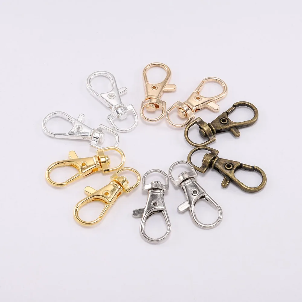 

10pcs/lot Key Chain Ring Swivel Trigger Lobster Clasp DIY Craft Outdoor Backpack Bag Parts Snap Hook Supplies For Jewelry Making