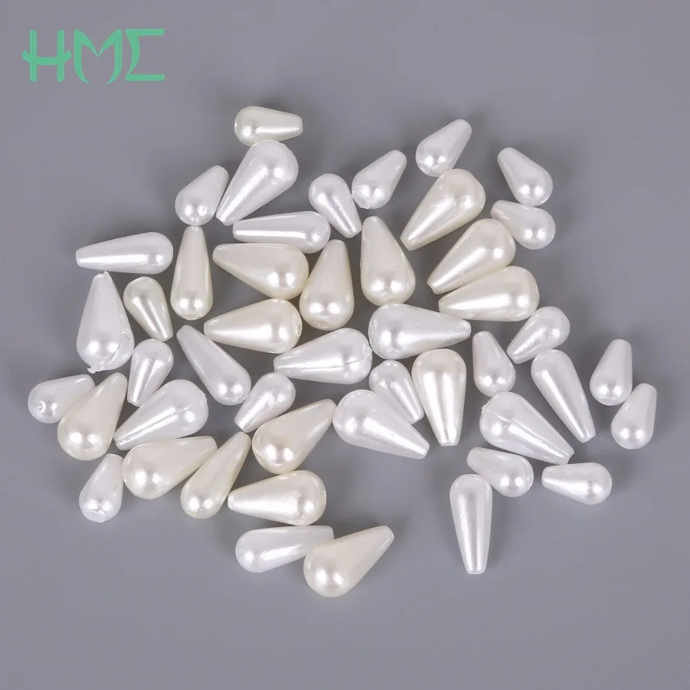 새로운 도착 6*10/6*14/8*14mm 구멍 약 1.8mm DR 비즈 흰색 반짝이 플라스틱 ABS 진주 느슨한 스페이서 DIY 팔찌 목걸이