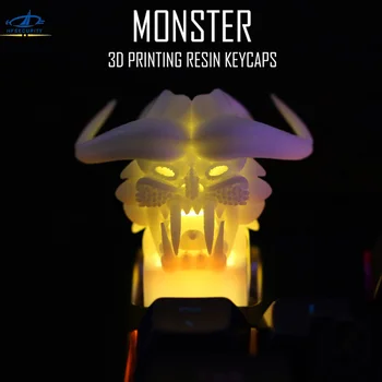 

HFSECURITY DIY Monster 3D Printing Resin Keycaps For Mechanical Keyboard OEM Translucent Gaming Keyboards Backlit Keycaps