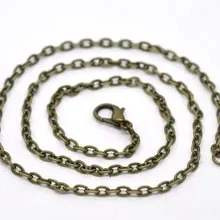 100 шт/партия 3x4,5 мм Broneze разноцветные на цепочке с застежкой Омаров 1" L