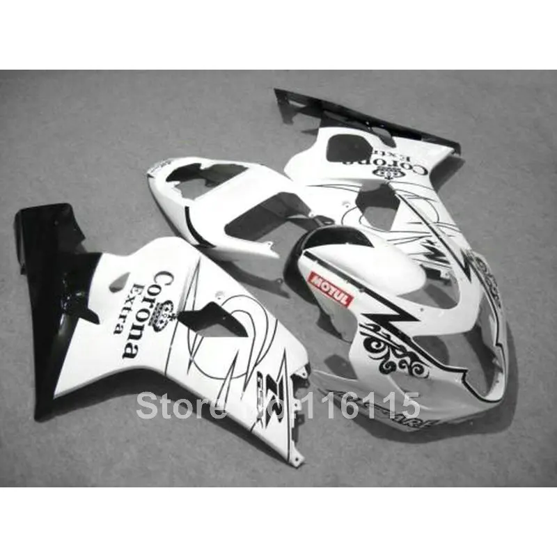 

Hot sale fairing kit for SUZUKI GSXR600 K4 K5 2004 2005 white black Corona GSXR 600 GSX-R 750 04 05 fairings LX77