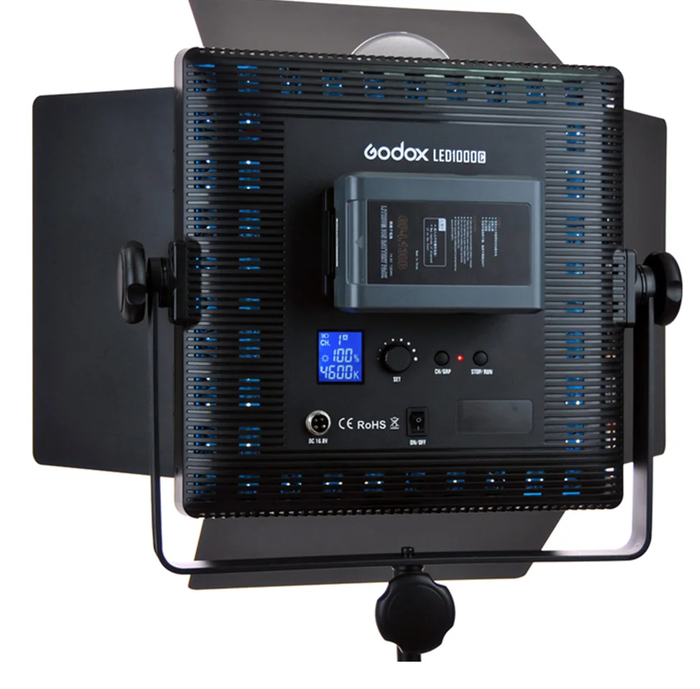 Godox 1000C светодиодный панельный светильник светодиодный 1000C 3300-5600K двухцветный видео светильник ing+ кабель питания+ беспроводной пульт дистанционного управления