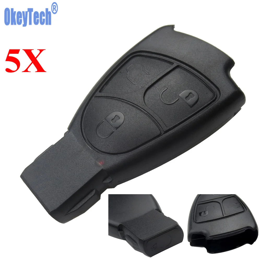 OkeyTech 5PCS LOT Remote Car Key Case For Mercedes Benz MB C E ML S SL SLK CLK AMG Soft 3 Buttons Smart Car Key Replacement Fob