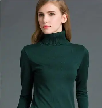 Nonis новые женские свитера высокого качества теплые вязаные топы женские пуловеры водолазка трикотаж карамельный цвет s m l белый черный - Цвет: mo green