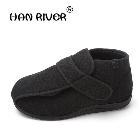 Masculinos de Meia Largos e Pés Alta Qualidade Largo Inchado Sapatos Idade Pés Inchados Ajustável Data Cega Segurança Confortável pé Mod. 1234676