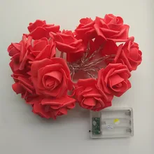 YIYANG, стиль, красная, розовая, фиолетовая Свадебная Роза, 1,5 м, 10 м, светодиодный, гирлянда, праздничные, на День святого Валентина, вечерние, декоративные лампы