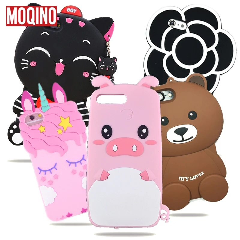 

For iPhone X 6 6s 7 8 6 Plus 7 Plus 8 Plus 5 5s SE Lucky Cat Pig Unicorn Shy Horse Bear Cartoon Soft Silicone Phone Cases Covers