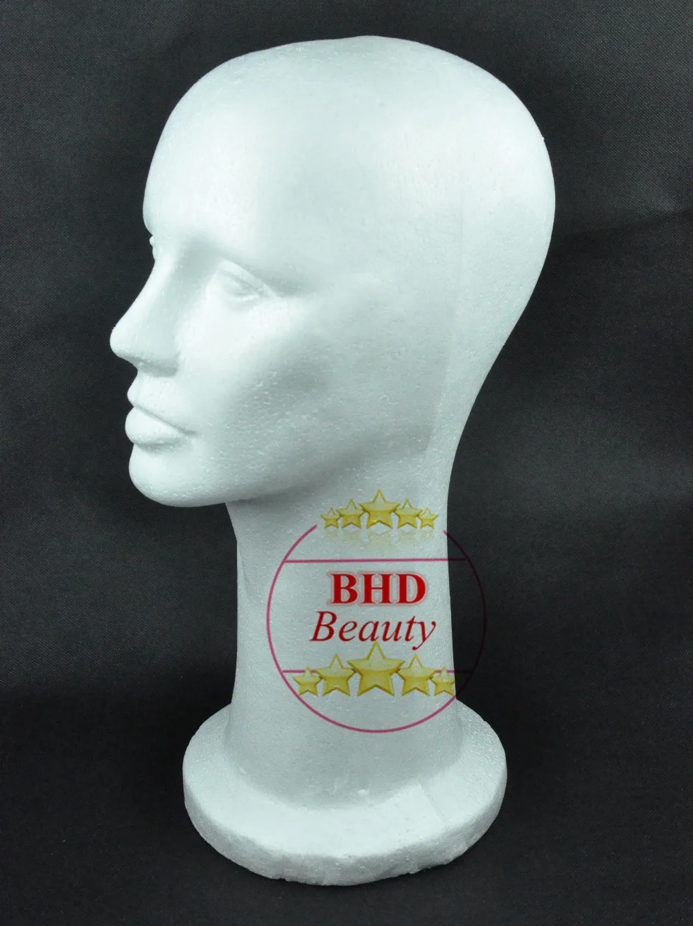 15" tall high density styrofoam mannequin manikin head mounting hole