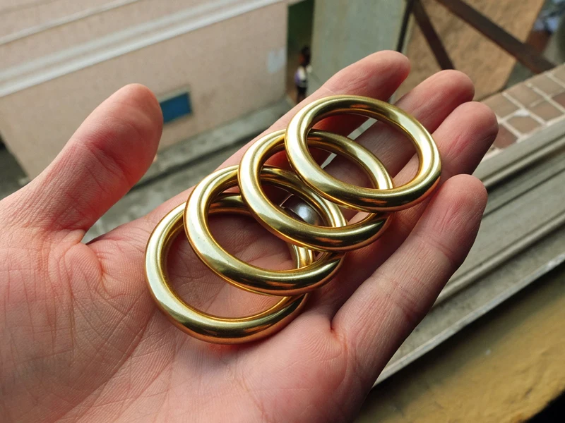 

DIY Leathercraft Hardware Solid Brass Handbag Metal O Ring BOR Finish
