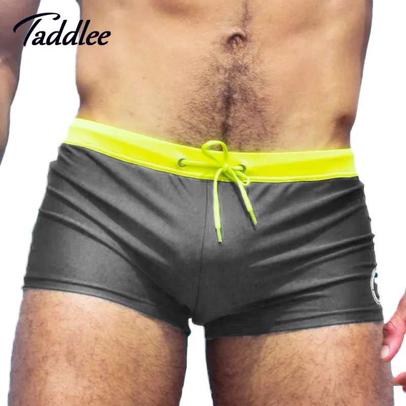 

Taddlee Brand Sexy Men Swimwear Swimsuits Low Waist Designed New Swim Boxer Trunks Surfing Board Shorts Brazilian Cut Swim Wear
