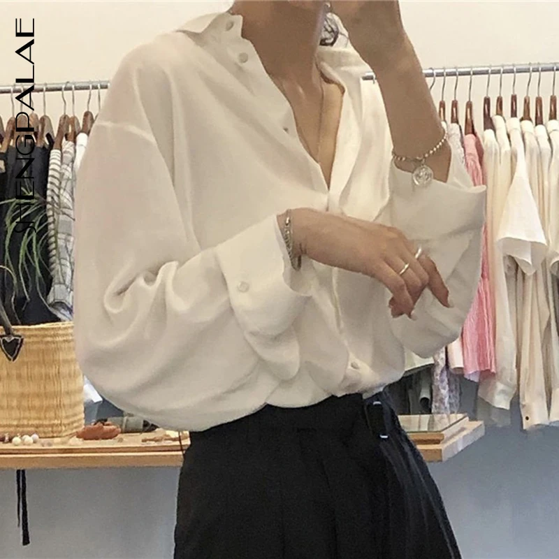 

SHENGPALAE New Summer Spring Japan Korea Style Women Full Sleeve Single Breasted Turn-down Collar Sunscreen Slim Shirt FR528