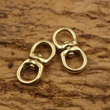 

Solid brass swivel eye rotating connector "8"-shape for keychain wallet round circle key ring metal buckle