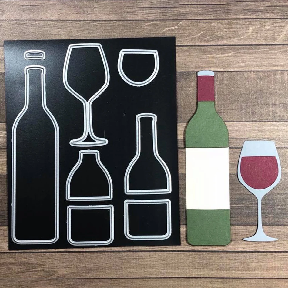 

YaMinSanNiO Dies Cutting Celebrate Wine Metal Cutting Die for DIY Scrapbooking Album Card Paper Craft Diecut Embossing Template