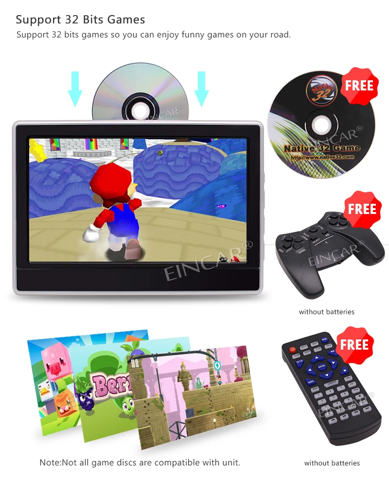 Excellent Dual IR Headphones included! EinCar 2 x Headrest Monitor 11.6 Inch Touch Button TFT LCD Screen DVD Player Backseat CD/USB Player 3