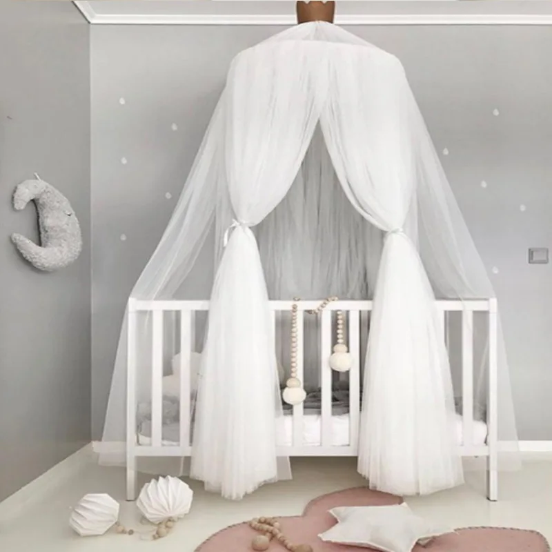 

Simanfei Kid Bedding Mosquito Net Romantic Round Bed Mosquito Net Bed Cover Hung Dome Bed Canopy For Kids Bedroom Nursery Pink