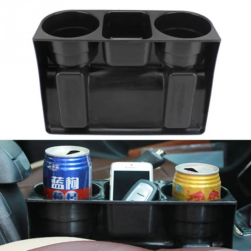 Black 2 Cup Holder Drink Beverage Seat Seam wedge Car Auto Truck Universal Mount