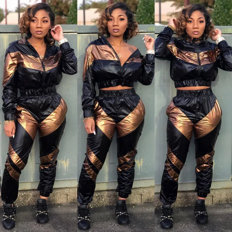 womens black and gold tracksuit