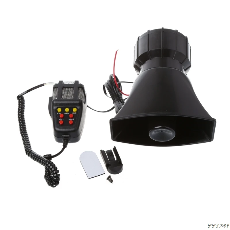 

2018 Car accessories 100W 12V Car Truck Alarm Police Fire Loud Speaker PA Siren Horn MIC System Kit Car car styling G6KC