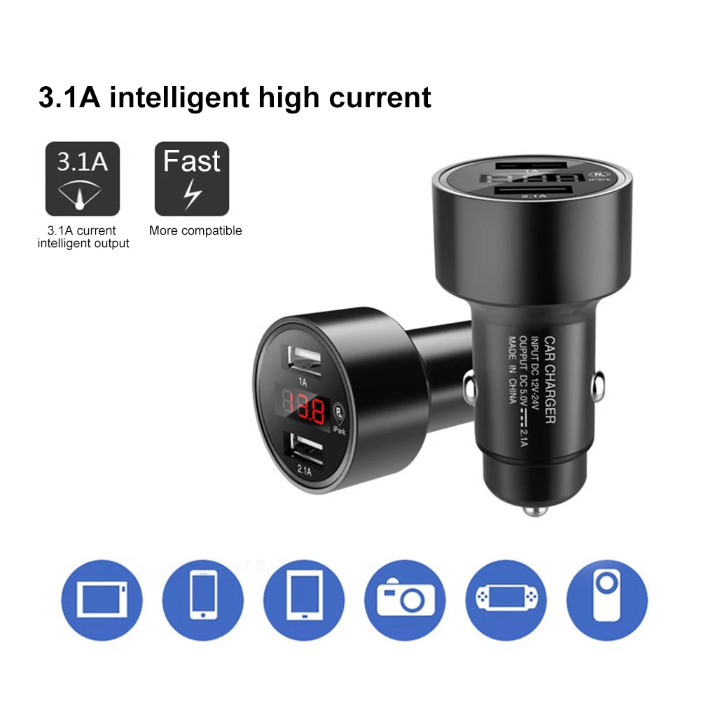 

GPS Car Charger 5V 2.1A Dual USB Mobile Phone with Parking Location Position Tracker Function