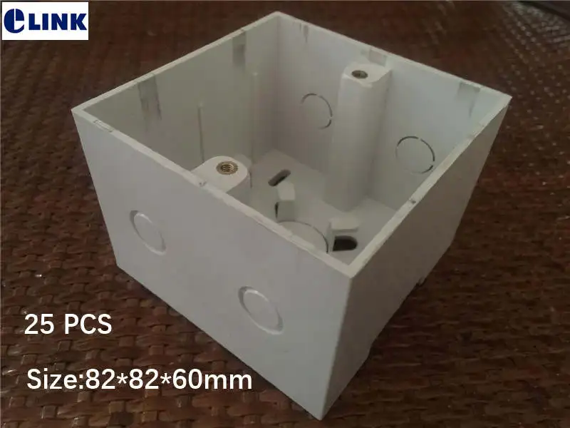 FTTH home box embedded in wall box 86 fiber back abs face plate switch socket 82*82*60mm factory supply ELINK good level 25PCS