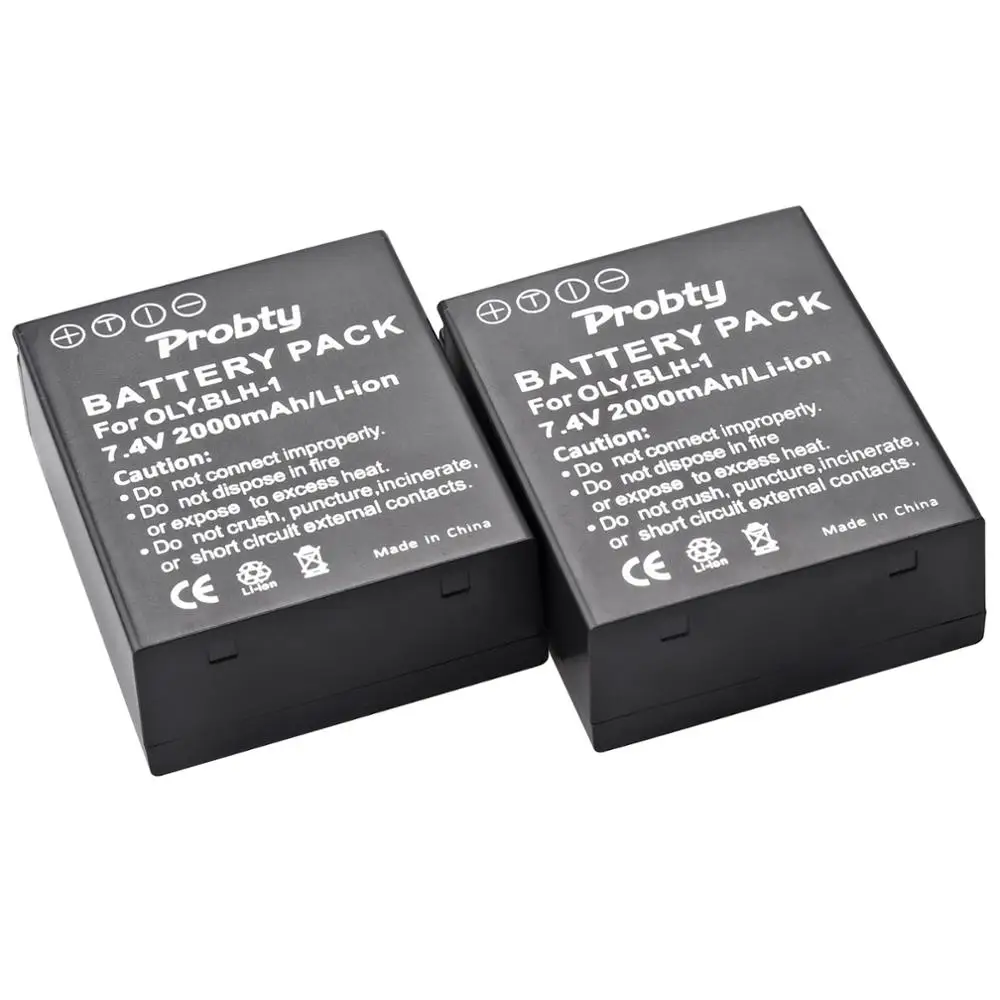 Batteria 2 Pezzi 2000Mah Blh-1 Blh1 Per Fotocamera Olympus Blh-1 E Olympus Em1 Mark Ii