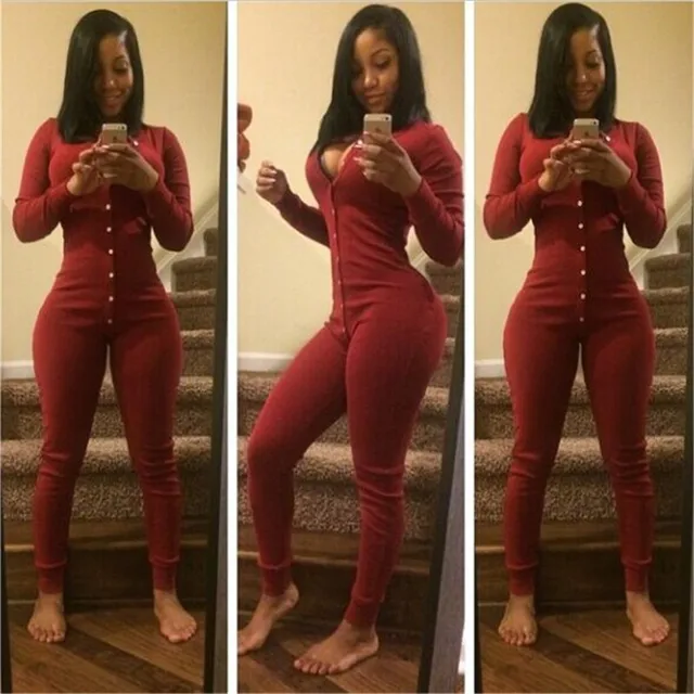 Sexy V Neck Playsuits Fashion Women Fit Jumpsuit Long