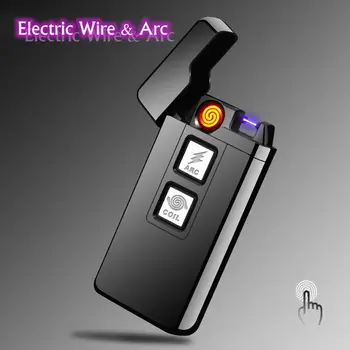 

New Arc Dual-purpose Ignition Induction Touch Windproof Plasma Lighters USB Pulse Electronic Rechargeable Cigarette Lighter