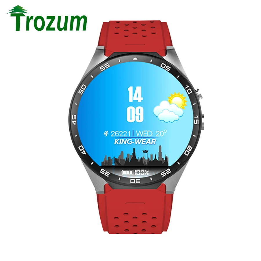 

TROZUM Smart Watch KW88 MTK6580 Clock Smartwatch Android 5.1 Bluetooth 4.0 3G Heart Rate Monitor Quad Core 512MB RAM 4GB ROM