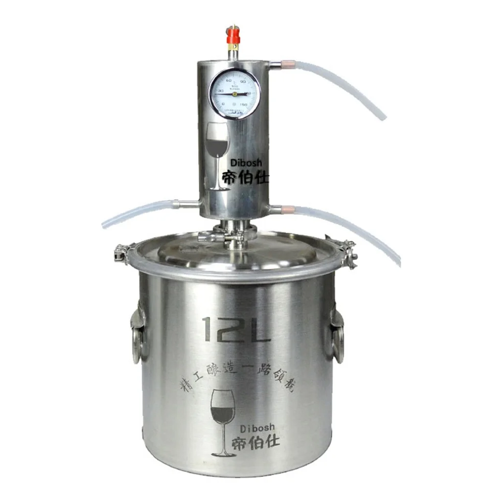 Moonshine مجموعة تقطير الكحول 12 لتر آلة صنع الفودكا تخمير منزلي معمل تقطير الكحول Moonshine Distiller Fermentation Barrelmoonshine Distiller Stainless Steel Aliexpress