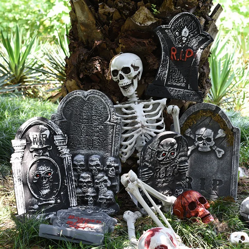 

Halloween Foam Tombstone Skeleton Tombstone Haunted House Bar Stone Grisly Props Party Decor Yard Decoration