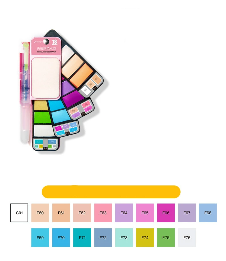 Conjunto de Pintura Sólida com Escova de Água Aquarela para Desenho Conjunto de Arte para Crianças Nova Qualidade Água Caneta Portátil Arte Suprimentos Cor 24 Material escolar e de escritório