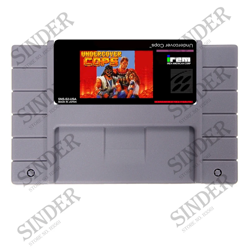 

Undercover Cops USA Version 16 bit Big Gray Game Card For NTSC Game Player