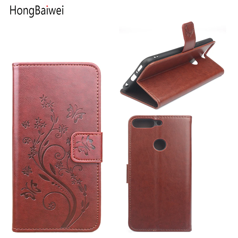 

HongBaiwei for Huawei Honor 7C Case Wallet Style Embossed Flip Leather Cover Case for Huawei Honor 7C / Nova 2 Lite / Enjoy 8