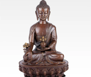 

18" China Bronze Tibet Tantra Buddhism Bhaiajyaguru Buddha Statue