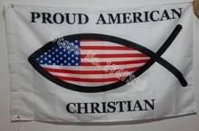 Proud American Christian Flag Religious Flag hot sell goods 3X5FT 150X90CM Custome Banner brass metal holes