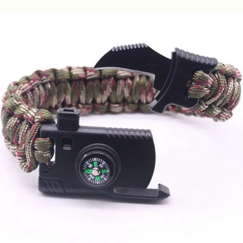 

Braided Bracelet Men Multi-function Paracord Survival Bracelet Outdoor Camping Rescue Emergency Rope Bracelets For Women
