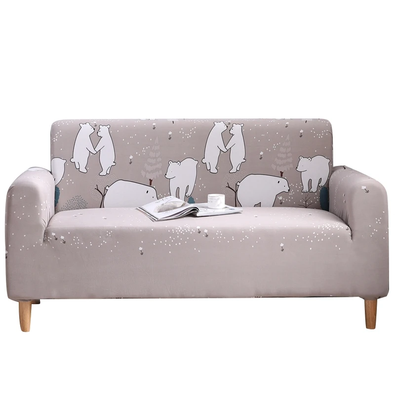 cheap Elastic Printed Sofa Covers Stretch Universal Sectional All Inclusive Double Seat Cover Throw Couch Corner Cover Cases For Fur