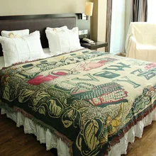 230x250cm engrossar cobertores de algodão para cama lance casa lazer sofá cobertor capa de piano tapete jacquard coverlet chausub