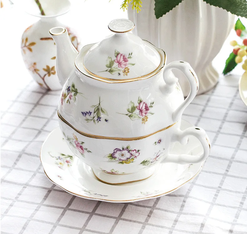 Костяной фарфор, чайник, набор, послеобеденный чай, чашка, один чайник, Европейский сад, подарок, керамический кофейный набор, чайный набор