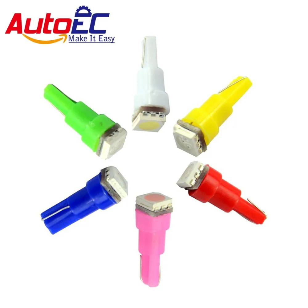 

AutoEC 200 X T5 74 206 1smd led 5050 car interior wedge base led bulb Dashboard lamp white yellow green pink blue #LA04