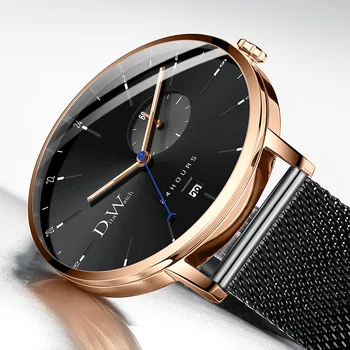

DITA Watch Men Fashion Creative Simple Thin Dial Colorful Waterproof Auto Date Available Strap Wristwatch Montre Homme 2019