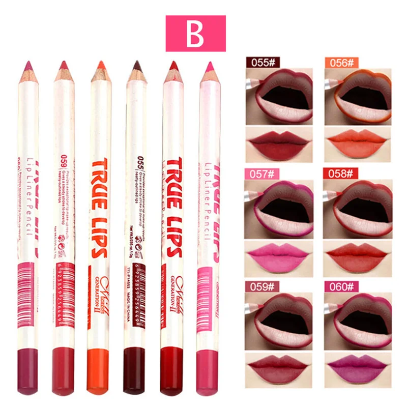 

6pcs/set Lipstick Pen Set Waterproof Long Lasting Lip Liner Pencil Outline Lip Shape Lip Contour Pen Liner Set Makeup