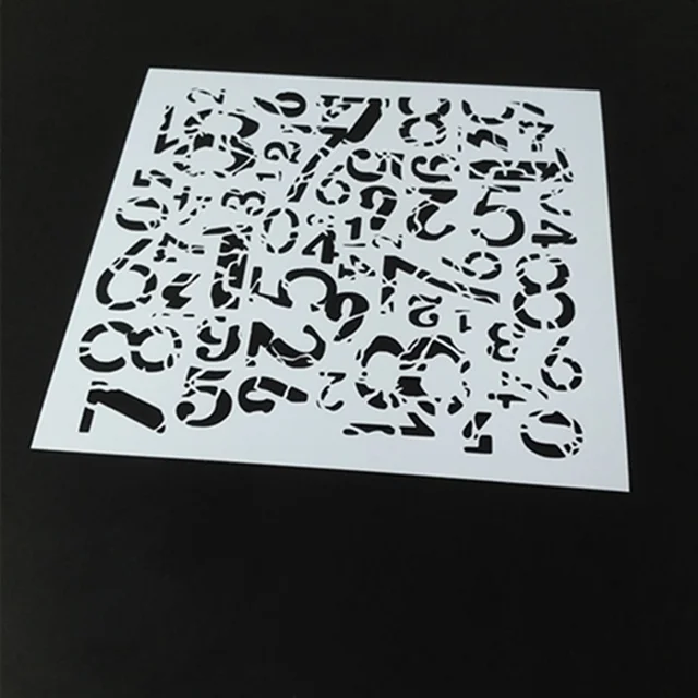 Vintage Numbers Stencil Template Design For Scrapbooking Background
