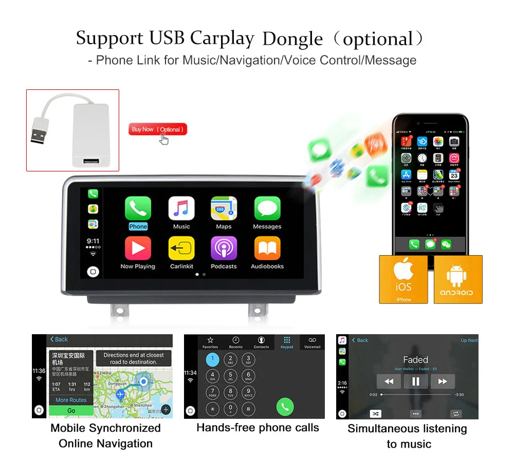 Excellent New! 10.2" IPS ID7 Android 7.1 Car dvd Radio Multimedia player For BMW 1 Series F20 F21 For 3 Series F30 F31 F34 GPS Navigation 40