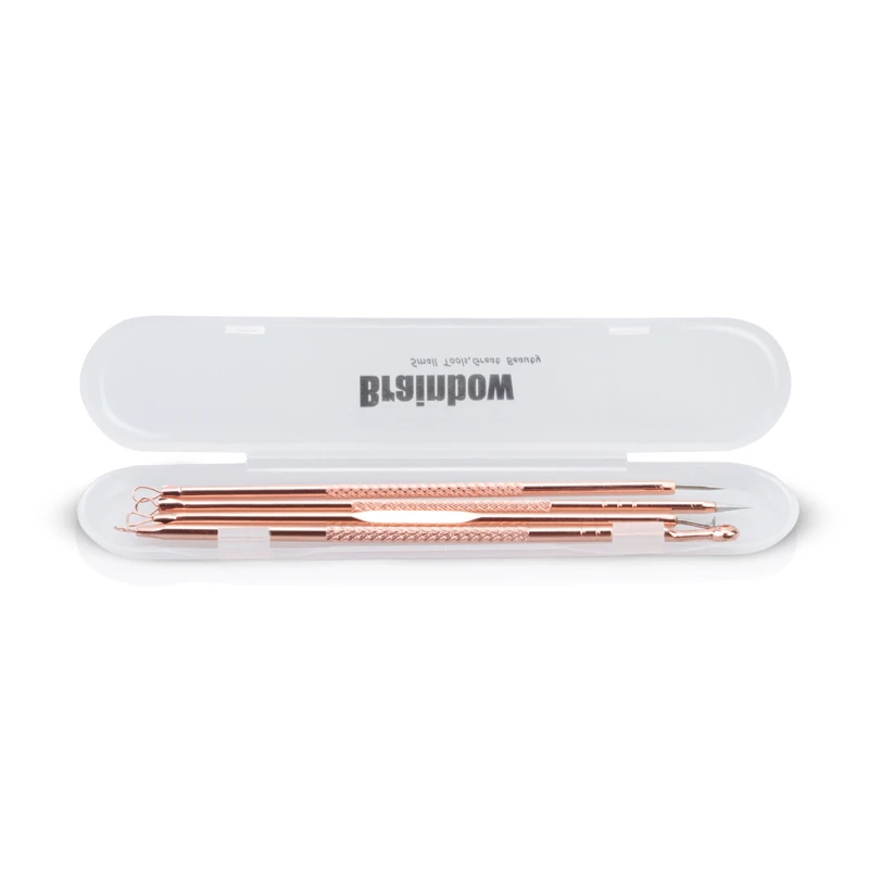 Brainbow 4 шт./кор. игла для удаления прыщей Blackhead жидкость снятия пинцет из розового