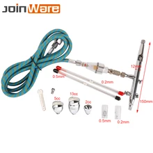 Комплект аэрографа двойного действия 0,2 0,3 0,5 мм Игла спрей арт Аэрограф Для ногтей лица макияж тела татуировки с большой вместимостью