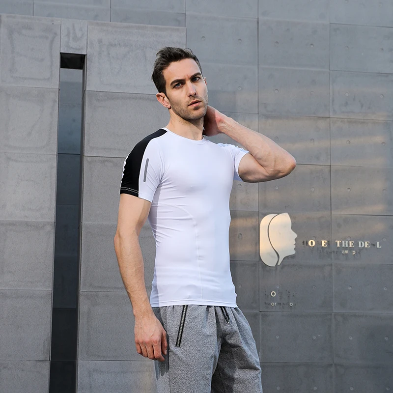 Compression Shirt Men Short  Fitness Running Quick Dry Tee Basketball Soccer Man Tights Sport Top Bodybuilding Fitness T Shirts 